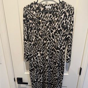 Calvin Klein Long Sleeve Animal Print Dress